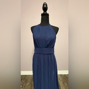 DAVID’S Bridal HALTER Keyhole CHIFFON Maxi GOWN Dress